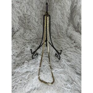 Monet Necklace 30 Inches Long Gold-Toned Square Link w/ Lobster Closure Signed